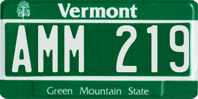 VT license plate AMM219