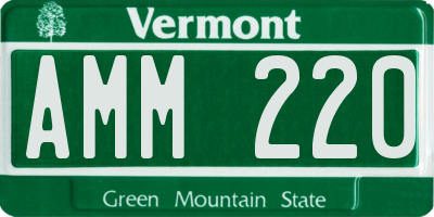 VT license plate AMM220