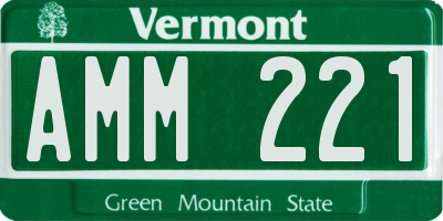 VT license plate AMM221