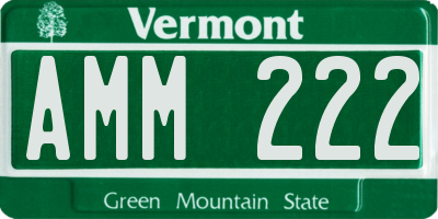 VT license plate AMM222