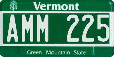 VT license plate AMM225