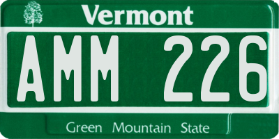VT license plate AMM226