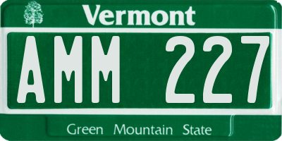 VT license plate AMM227