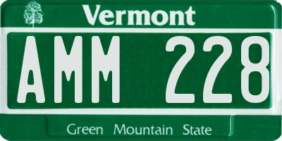 VT license plate AMM228
