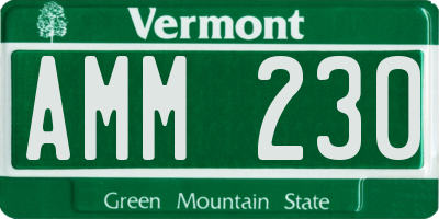 VT license plate AMM230