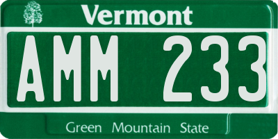 VT license plate AMM233