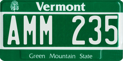 VT license plate AMM235