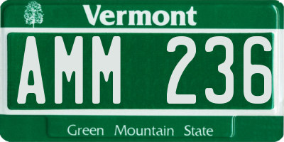 VT license plate AMM236