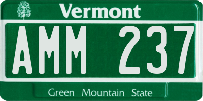VT license plate AMM237