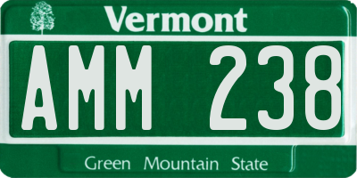 VT license plate AMM238