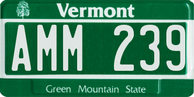 VT license plate AMM239