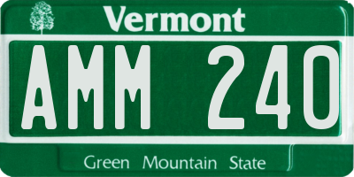 VT license plate AMM240