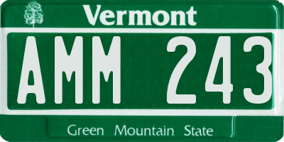 VT license plate AMM243