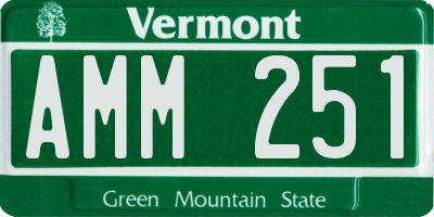 VT license plate AMM251