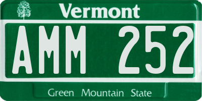 VT license plate AMM252