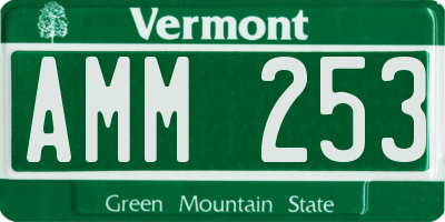 VT license plate AMM253