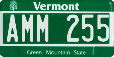 VT license plate AMM255