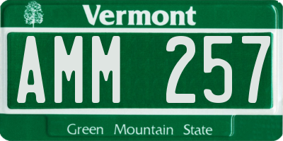 VT license plate AMM257