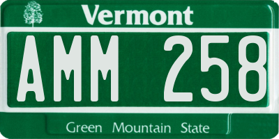 VT license plate AMM258