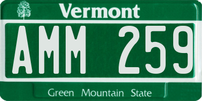 VT license plate AMM259