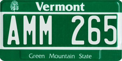 VT license plate AMM265