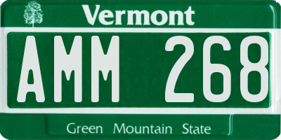VT license plate AMM268