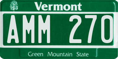 VT license plate AMM270