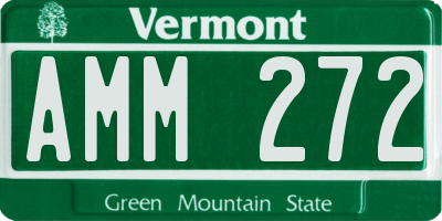 VT license plate AMM272