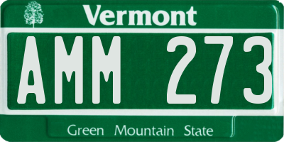 VT license plate AMM273