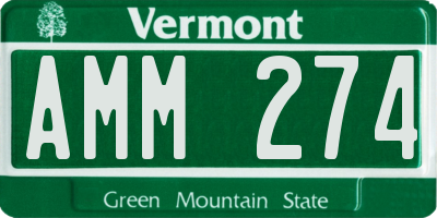 VT license plate AMM274