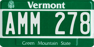 VT license plate AMM278
