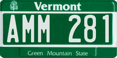 VT license plate AMM281