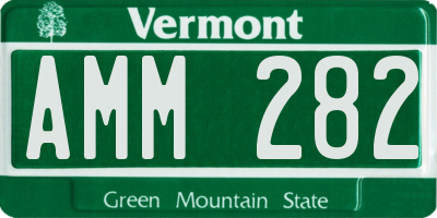 VT license plate AMM282