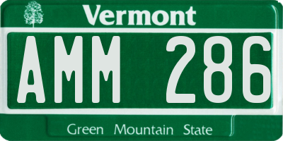 VT license plate AMM286