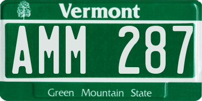 VT license plate AMM287