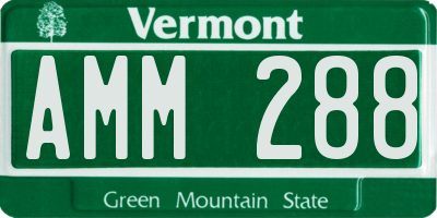 VT license plate AMM288