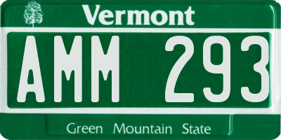VT license plate AMM293