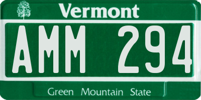 VT license plate AMM294