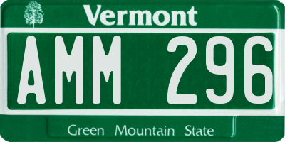 VT license plate AMM296