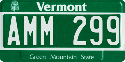 VT license plate AMM299