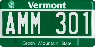 VT license plate AMM301