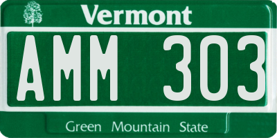 VT license plate AMM303