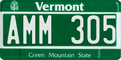VT license plate AMM305