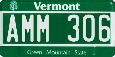 VT license plate AMM306