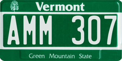 VT license plate AMM307
