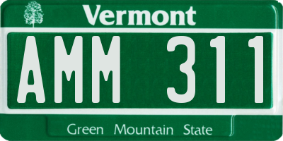 VT license plate AMM311