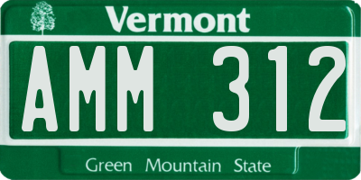 VT license plate AMM312
