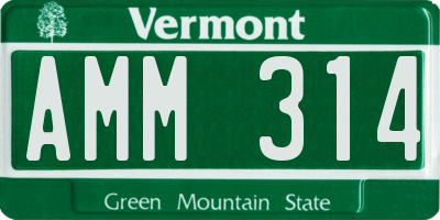 VT license plate AMM314