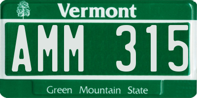 VT license plate AMM315