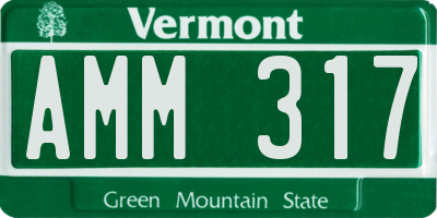 VT license plate AMM317